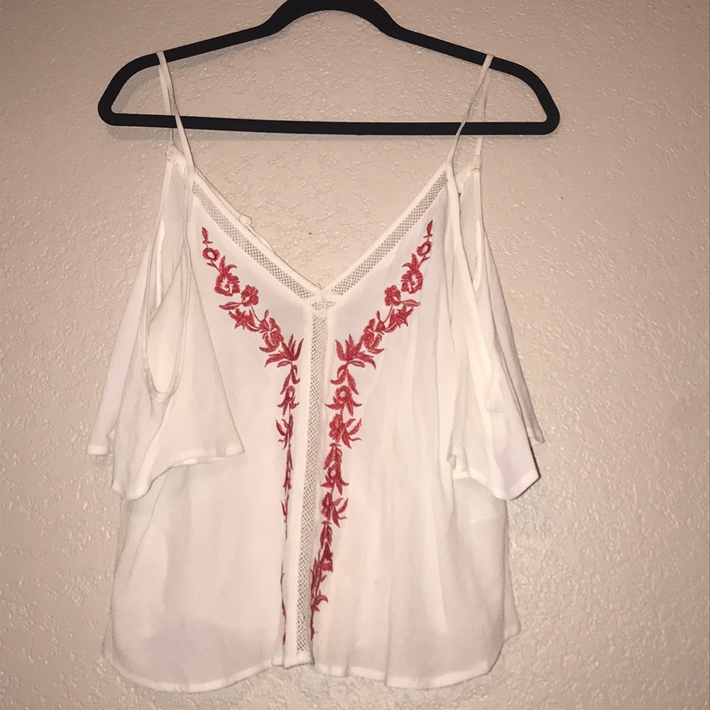 White top with red detail